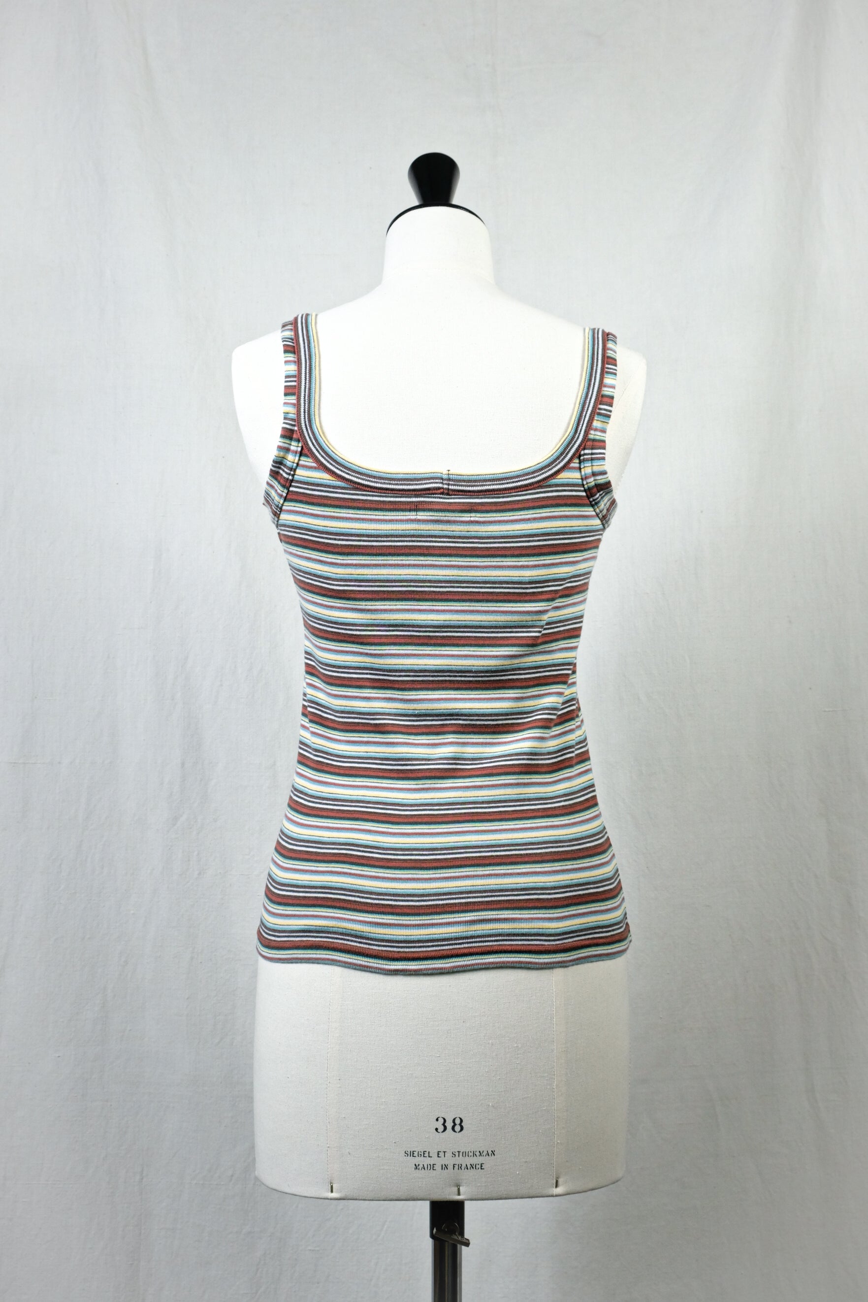 トップス FUMIKA UCHIDA Multicolor Stripe Camisole FUMIKA UCHIDA： MULTICOLOR STRIPE CAMISOLE - WHT/BGE/BRW