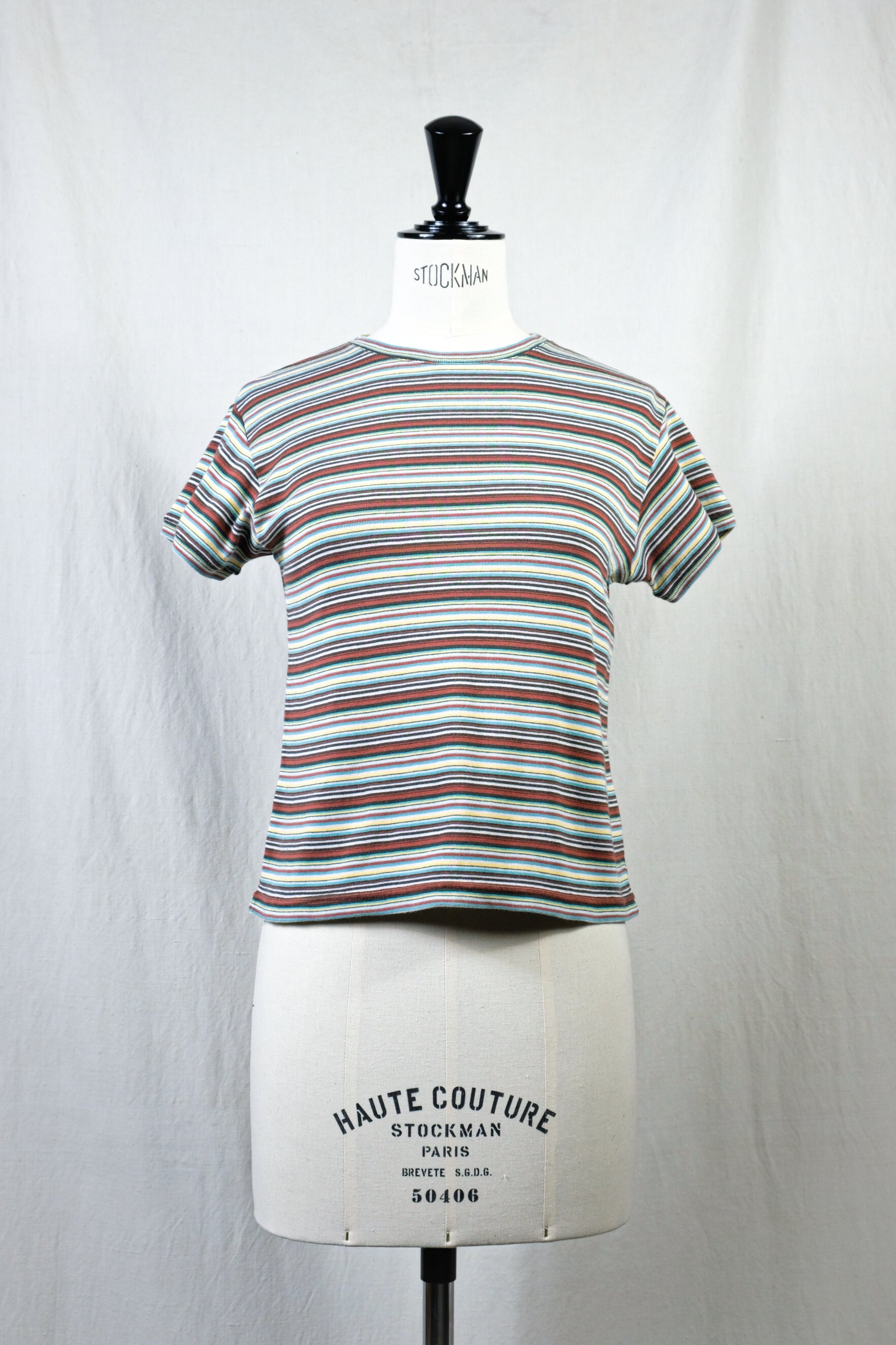 FUMIKA_UCHIDA/MULTICOLOR STRIPE U-NECK TANKTOP(BROWN