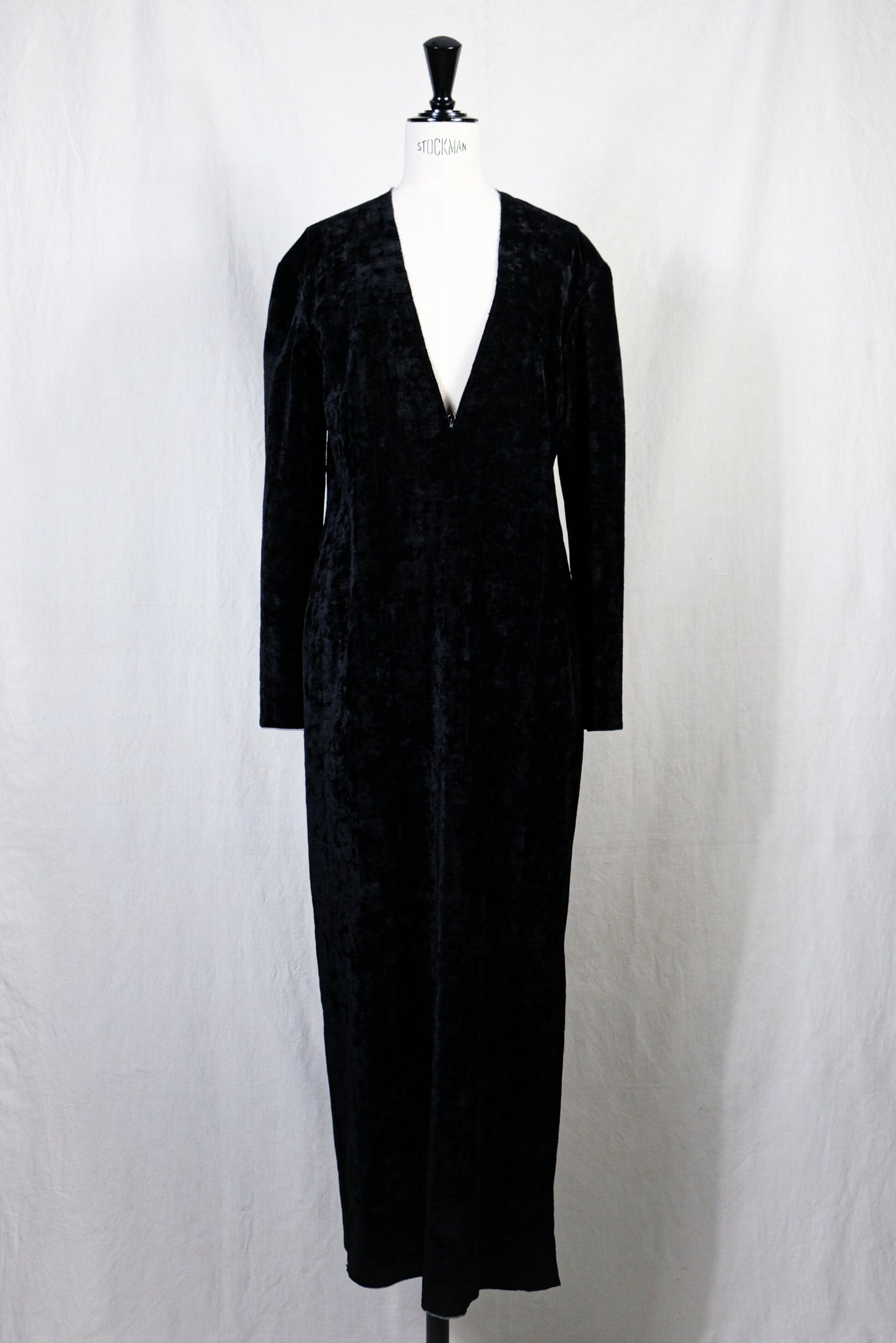 Gabriela Coll Garments "NO.125 COTTON VELVET LONG SLEEVE DRESS/BLACK"