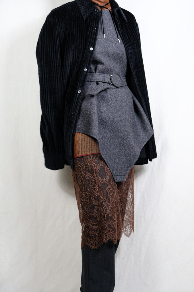 FUMIKA_UCHIDA "FELT COSTUME TOP / DARK GRAY" 