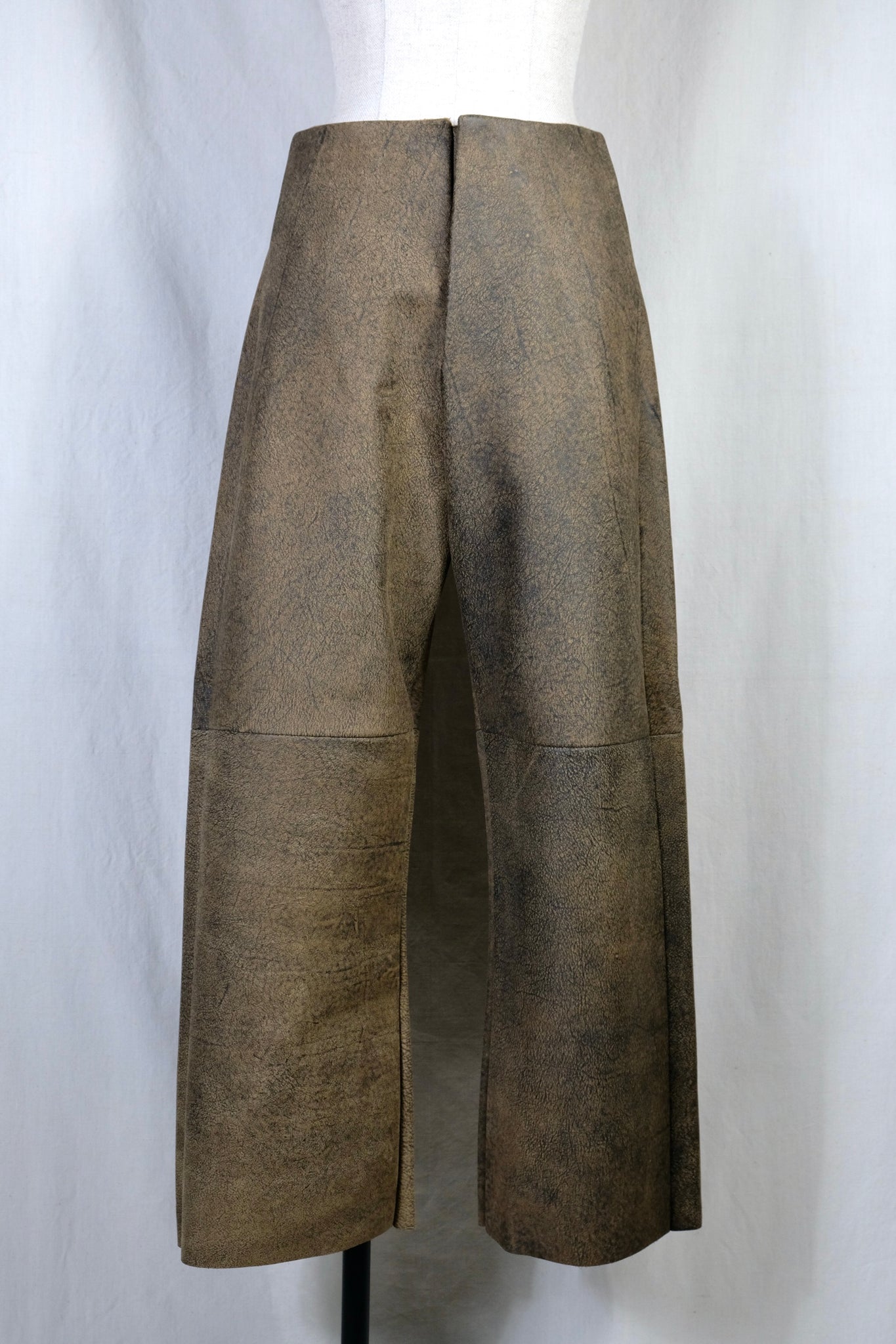 Gabriela Coll Garments "NO.249 LEATHER FULL TROUSERS BROWN SUEDE"