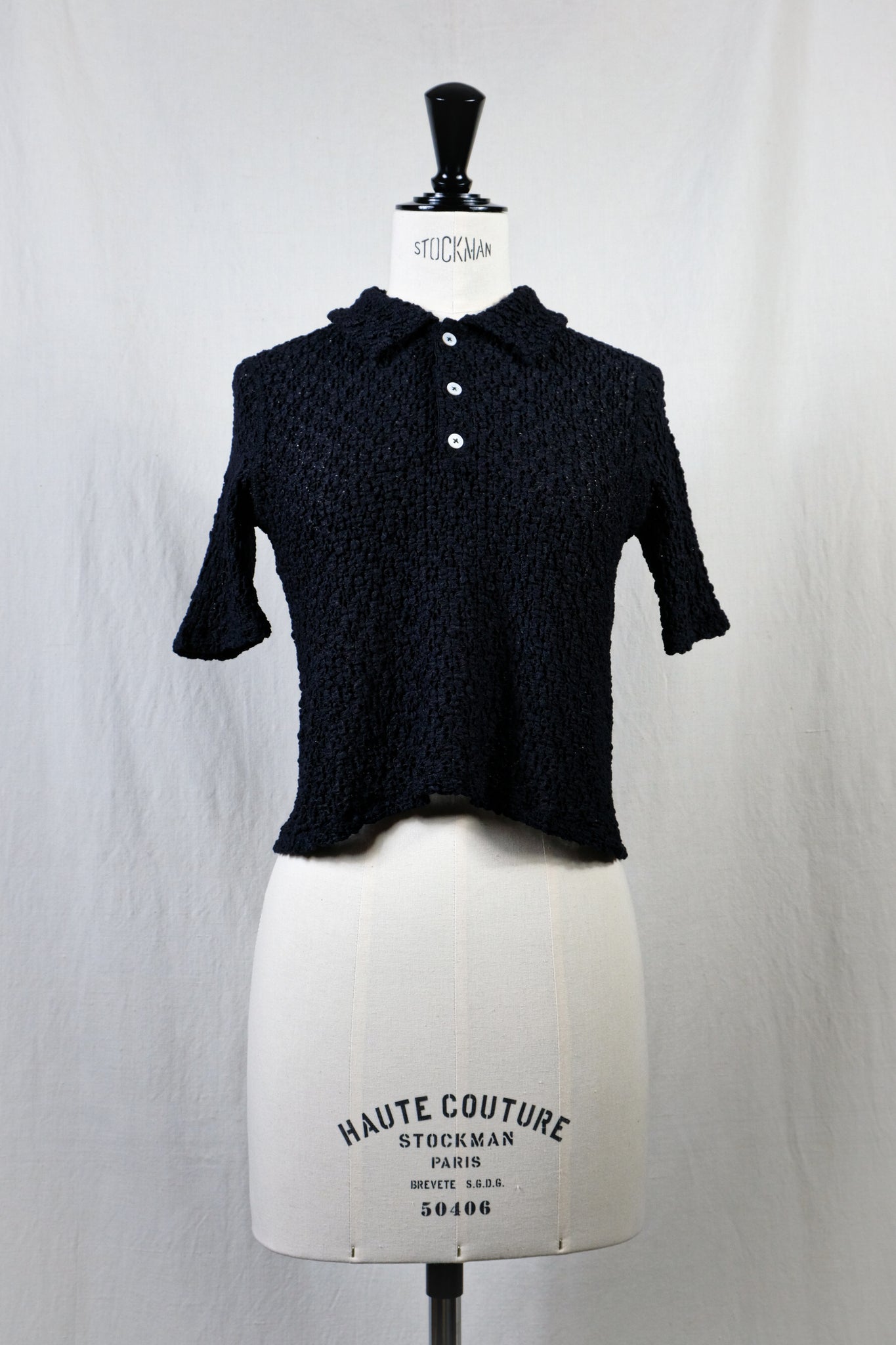 CURRENTAGE "RASCHEL LACE POLO / BLACK"
