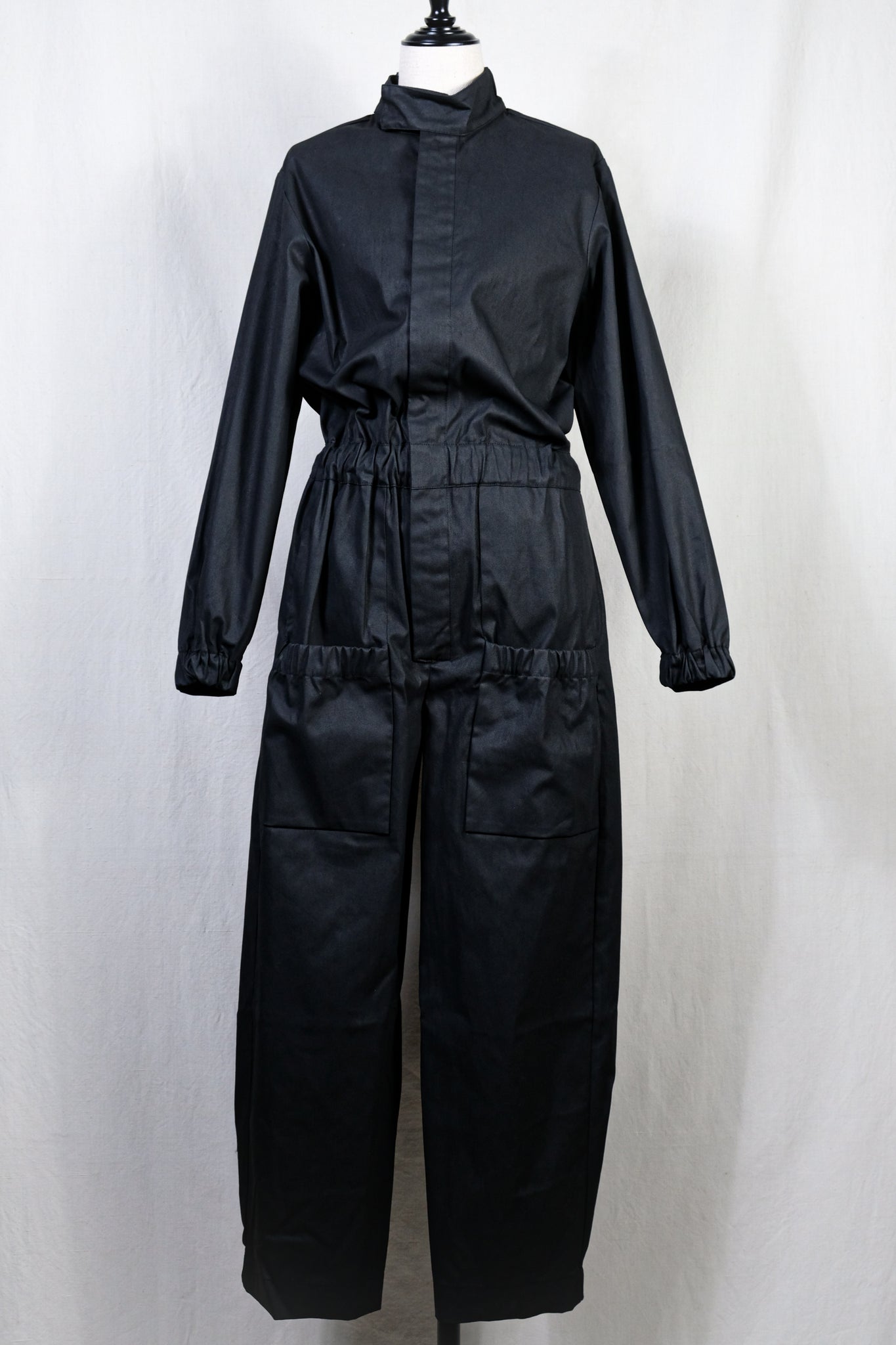 Gabriela Coll Garments "NO.284 COATED COTTON TWILL POCKET OVERALL / BLACK"