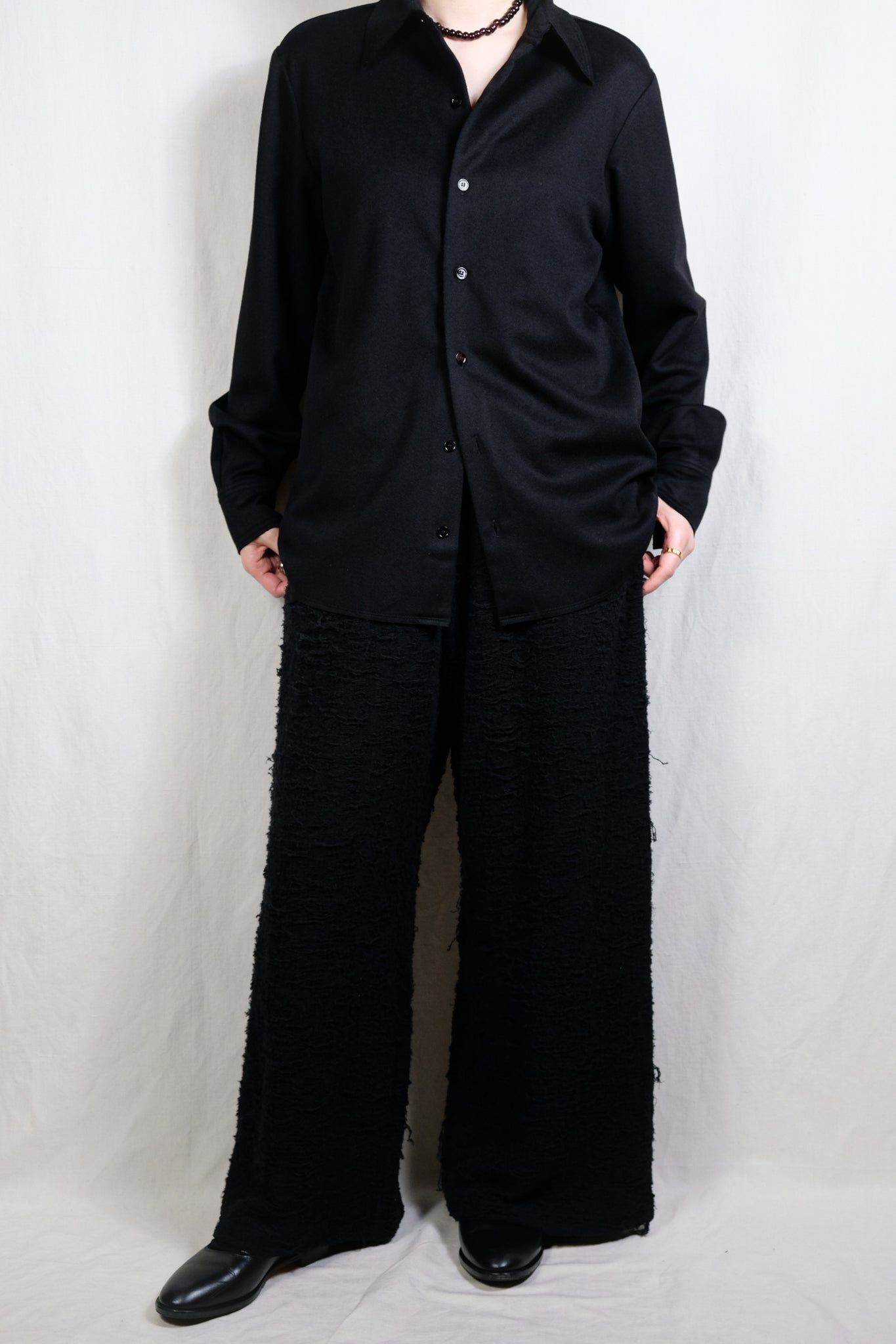 PHOTOCOPIEU "WIDE LEG TRACK PANTS / TOREDANO / BLACK"