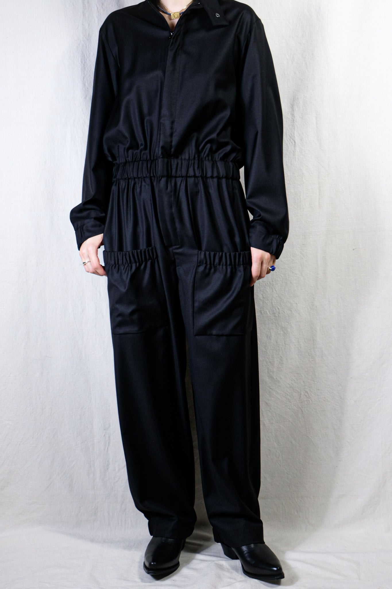 Gabriela Coll Garments "NO.284 LORO PIANA FINE WOOL OVERALL / BLACK"