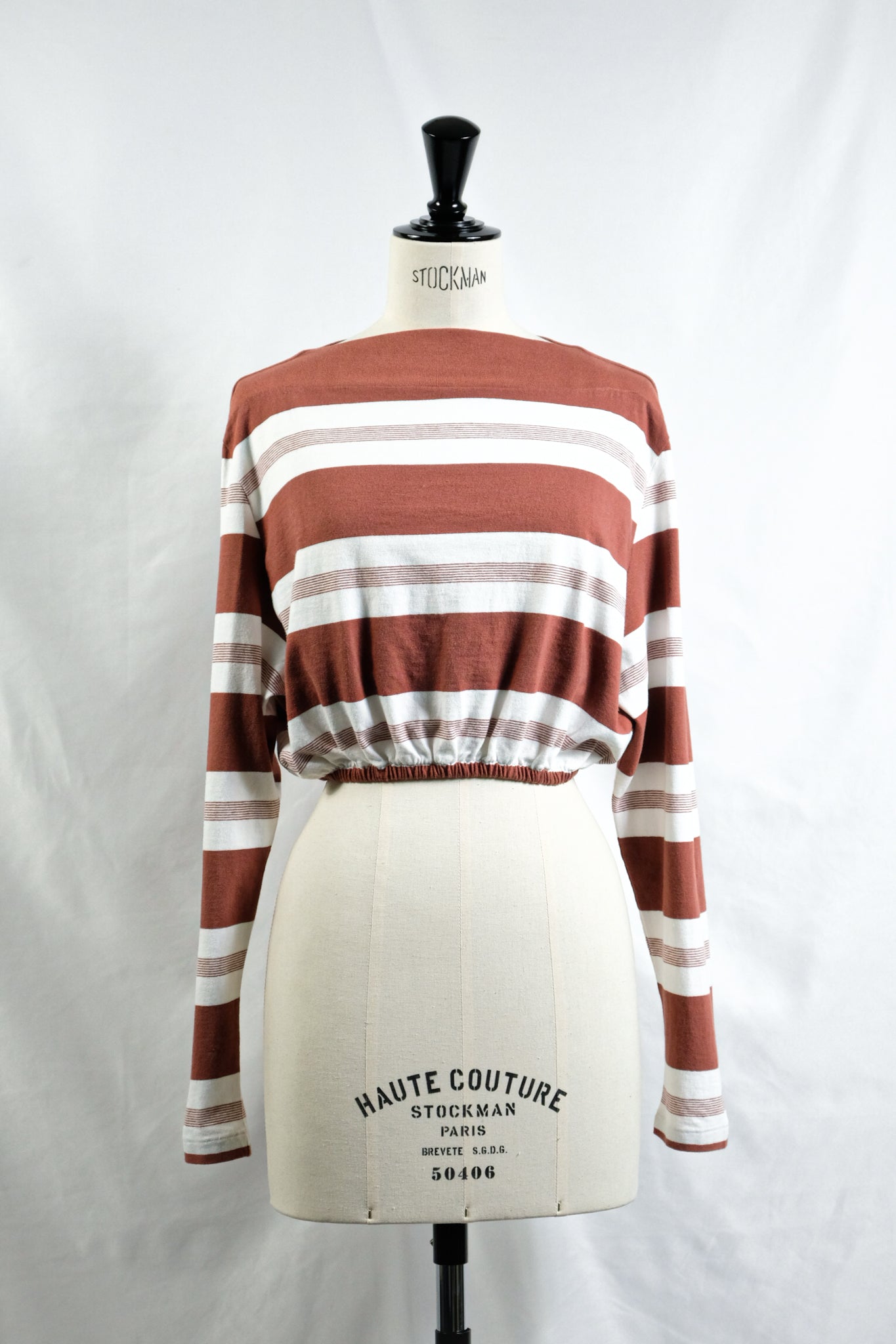 FUMIKA_UCHIDA "COTTON JERSEY CROPPED TOP / OFF / BORDEAUX"
