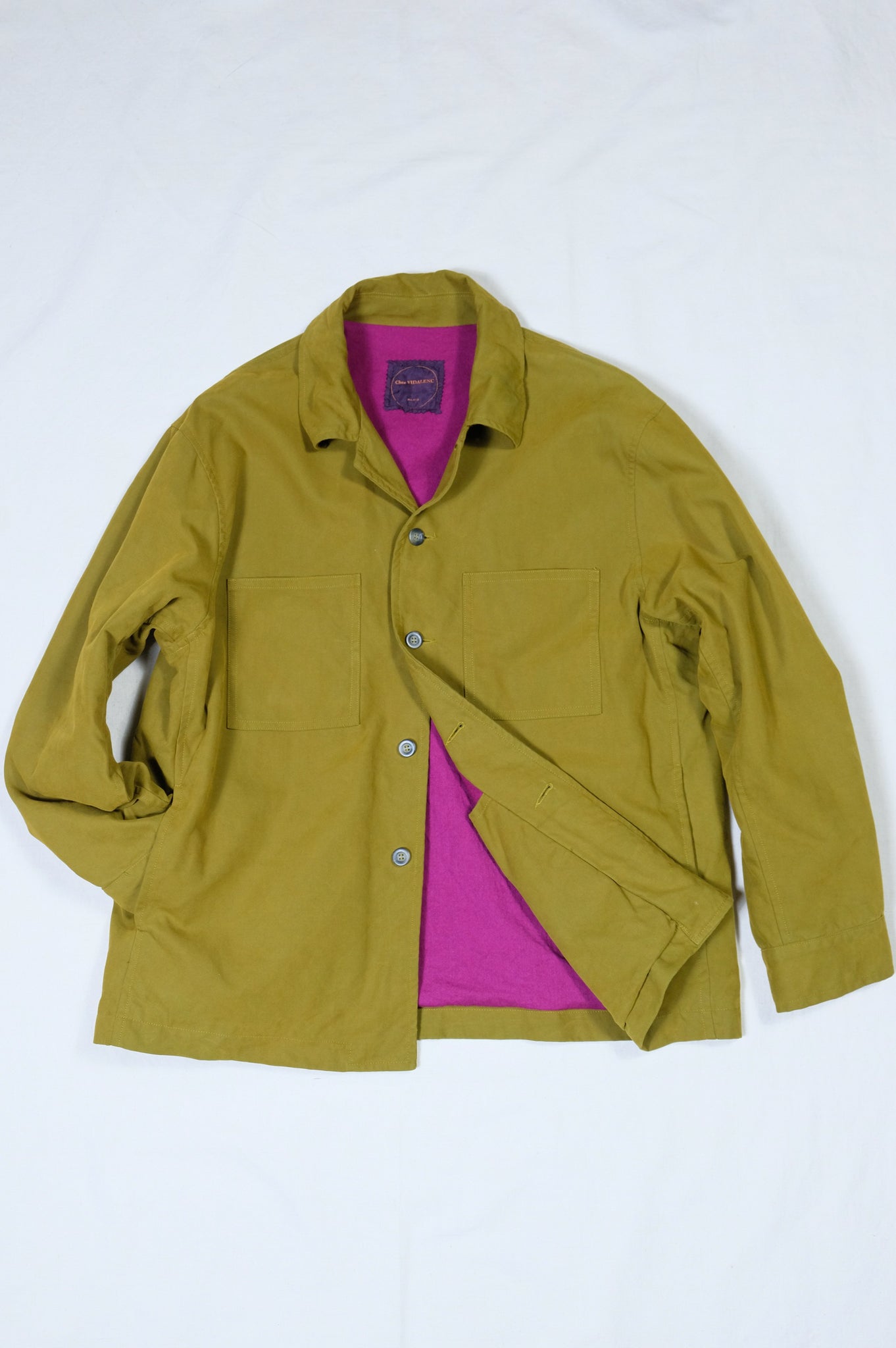 Chez VIDALENC "Jacket KUB Lined / ATA +Wool / Green Pink"