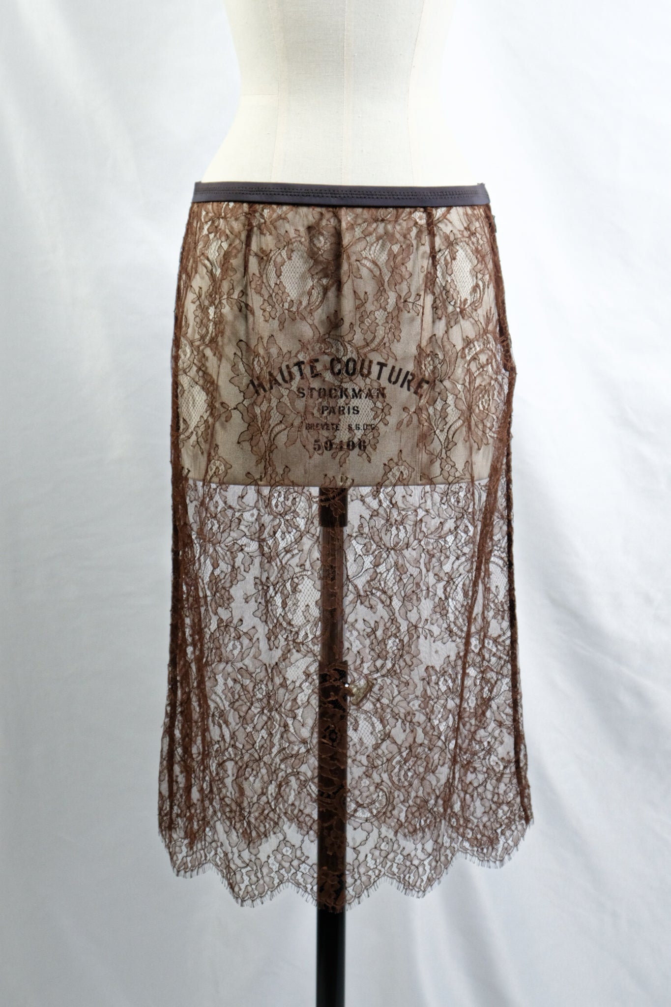 FUMIKA_UCHIDA "LEAVER LACE SKIRT / BROWN"