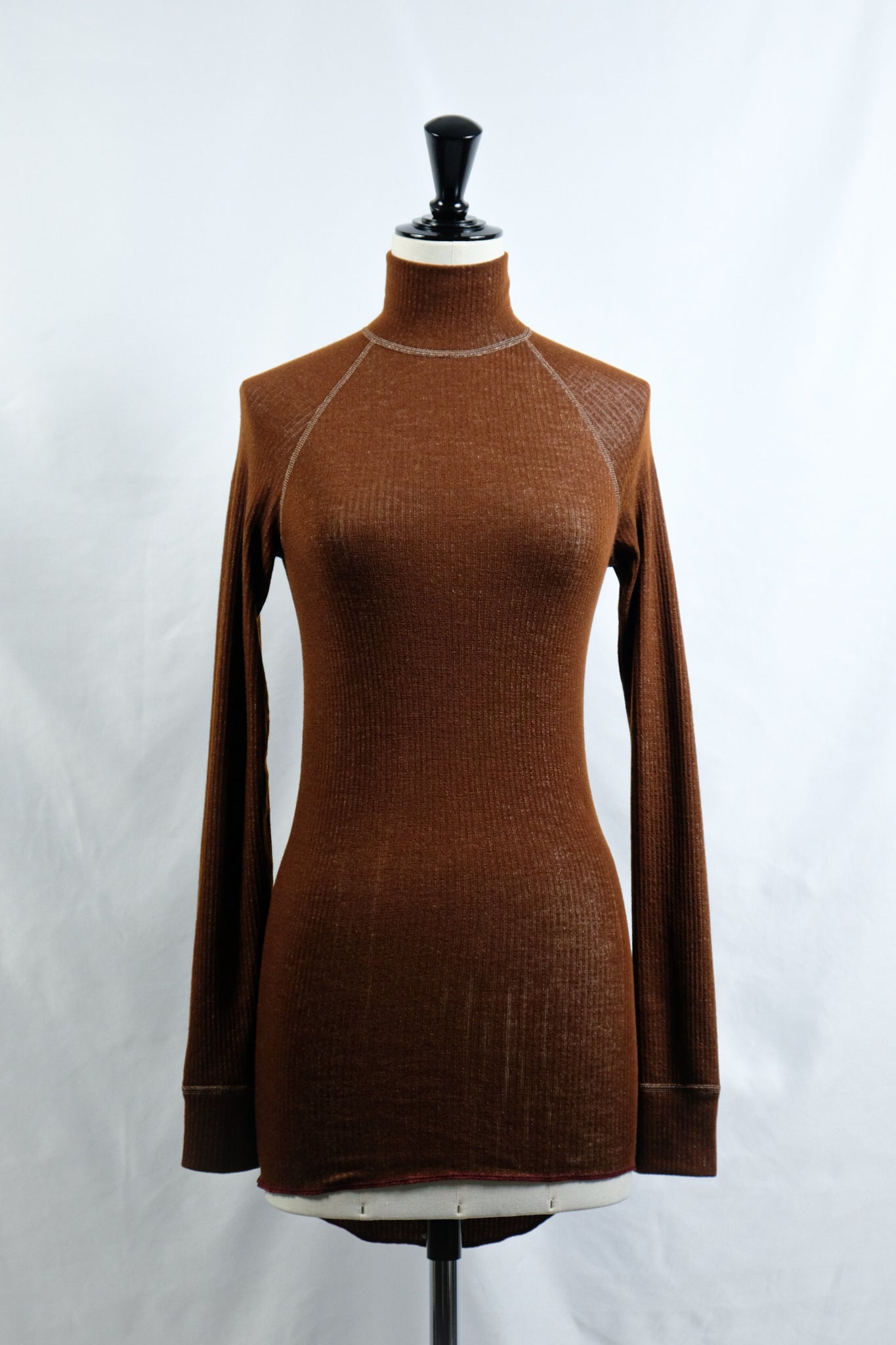 FUMIKA_UCHIDA "NEEDLE DRAWING TTL NECK UNDERWEAR / BROWN" 
