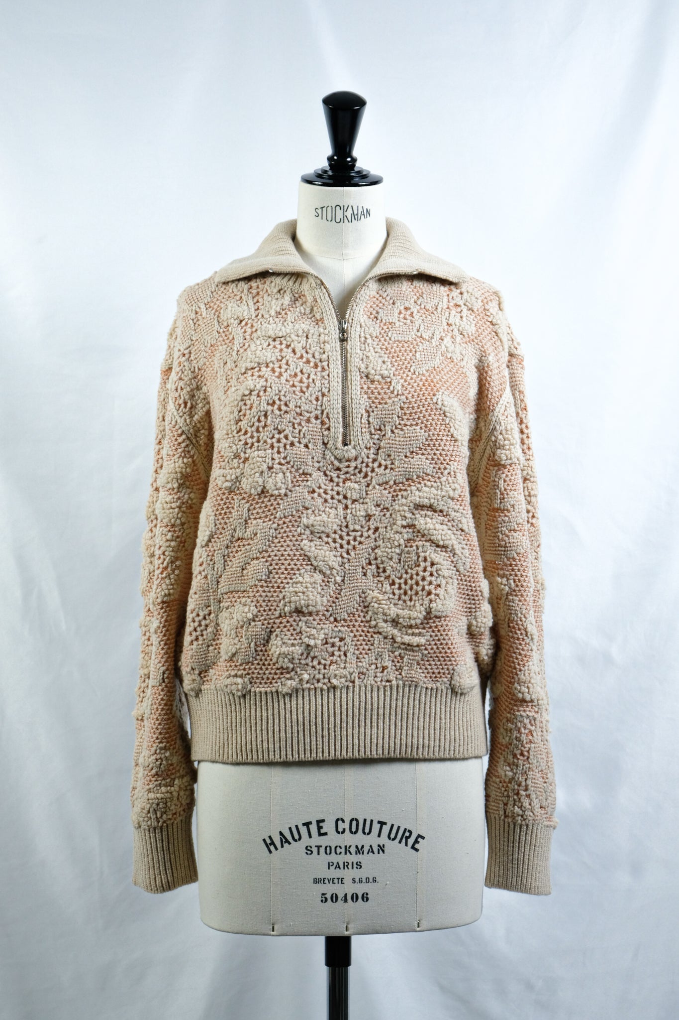 PHOTOCOPIEU "HALF-ZIP SWEATER / TATE / BEIGE" 