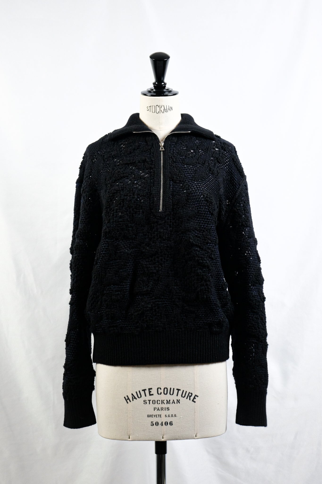 PHOTOCOPIEU "HALF-ZIP SWEATER / TATE / BLACK" 