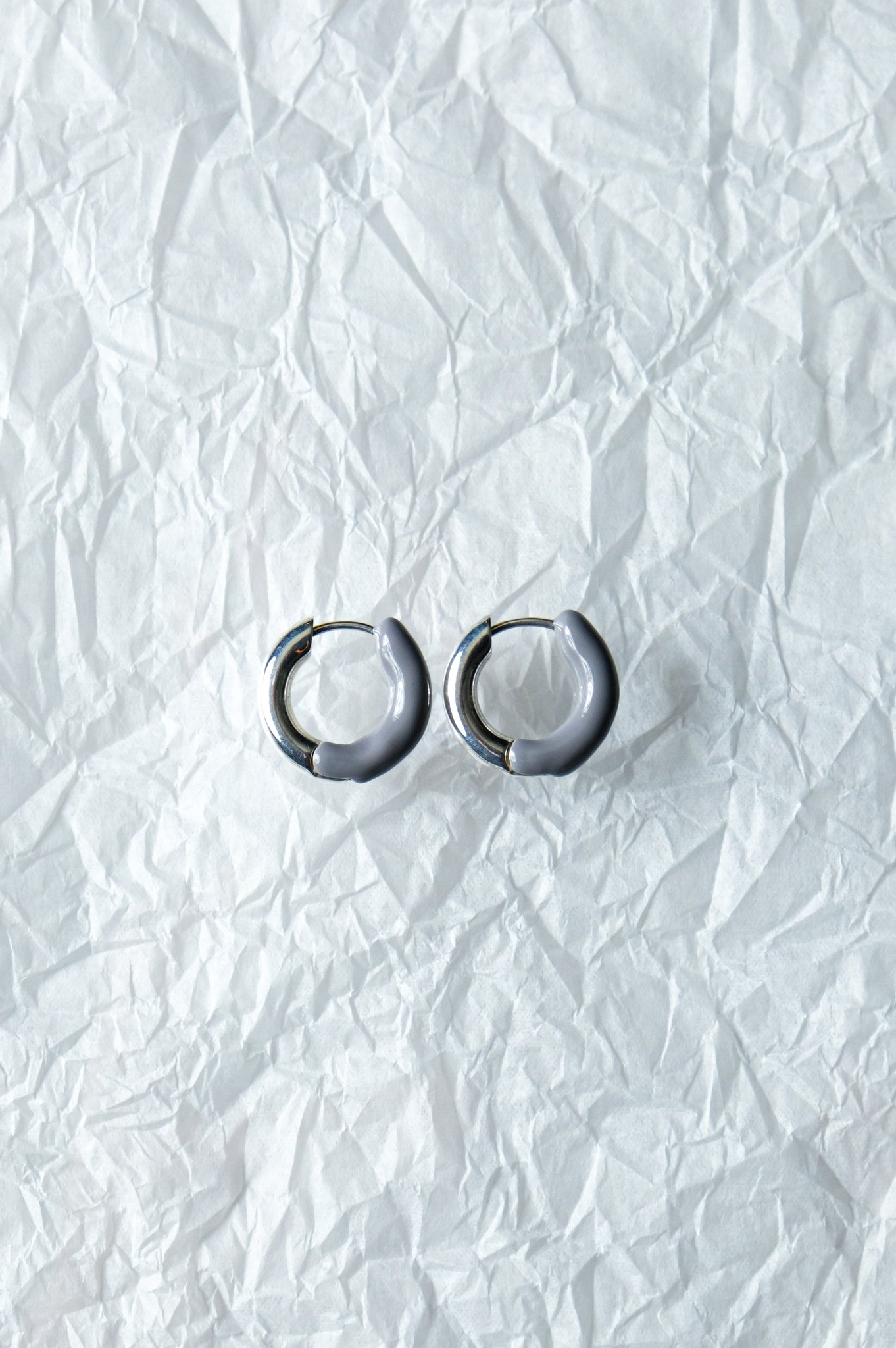 R.ALAGAN "DIPPED TINYALL ROUND HOOPS SILVER×GRAY"
