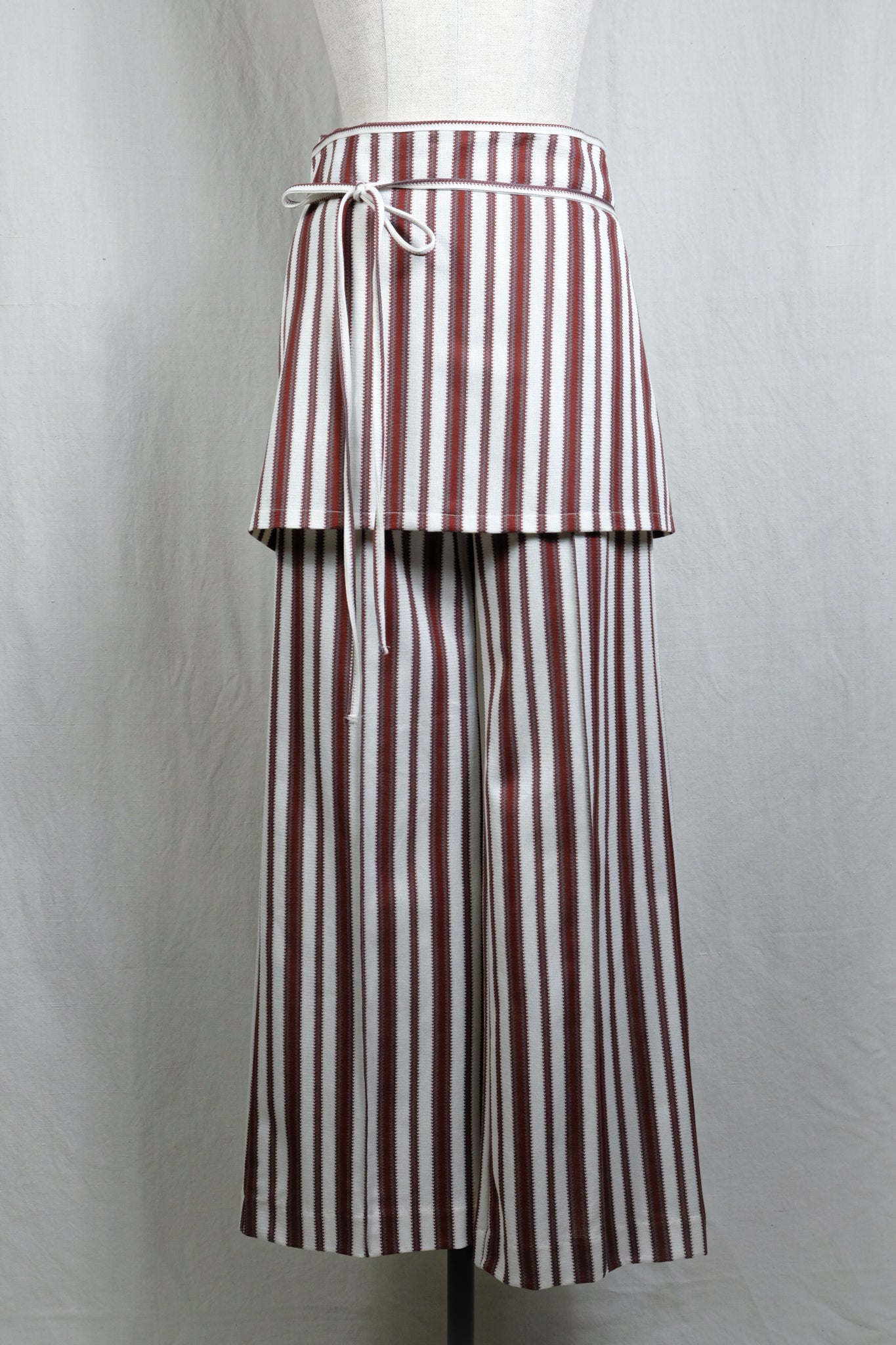 CURRENTAGE "RUSSELL STRIPES PANTS / WHITE × BROWN"