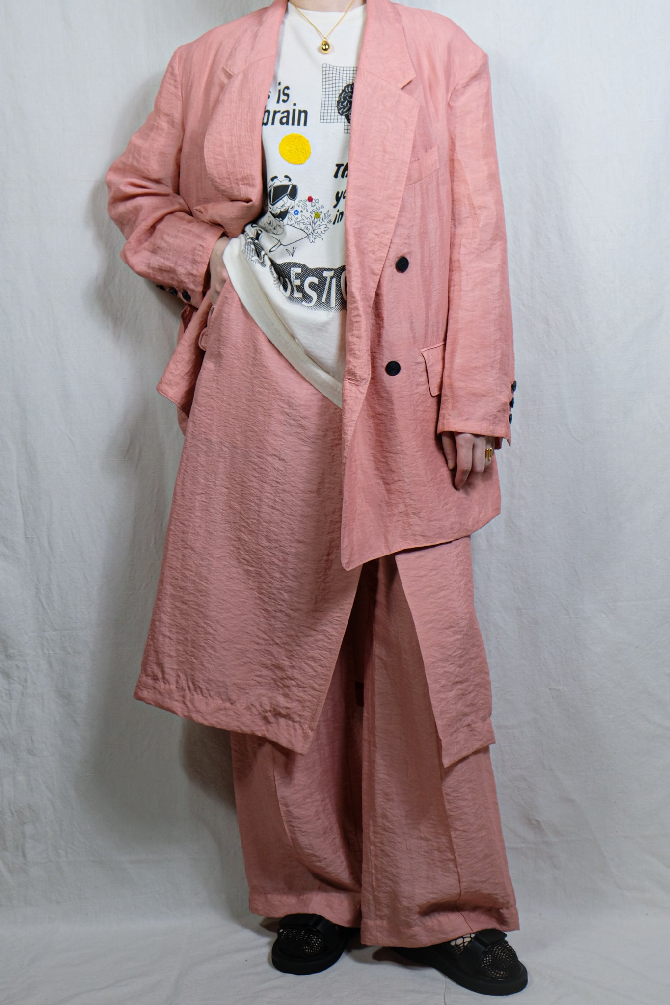 CURRENTAGE "LAYERED PANTS / PINK"