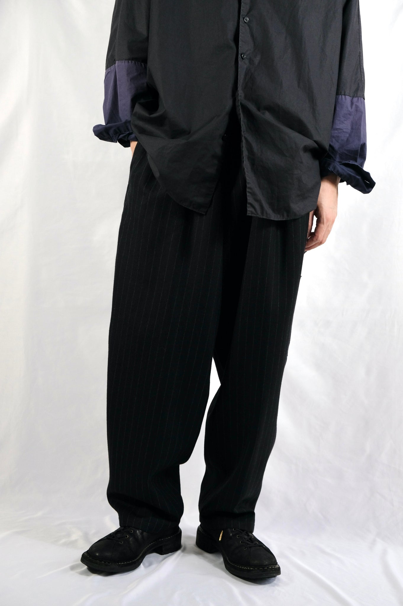 Y's for men "STRIPED SERGE PAINTER PANTS / BLACK"