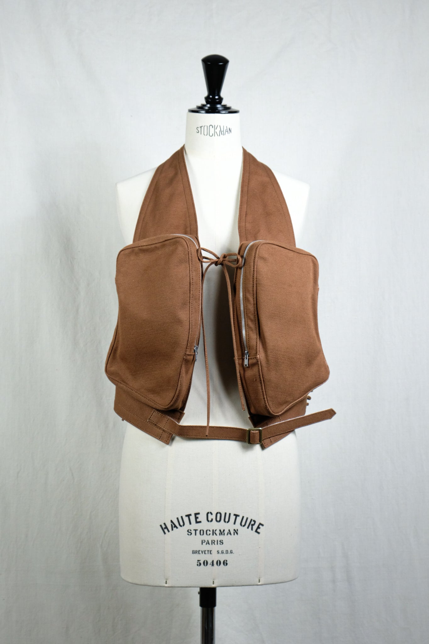 FUMIKA_UCHIDA x CHACOLI "COTTON CANVAS TACTICAL VEST/BROWN" 