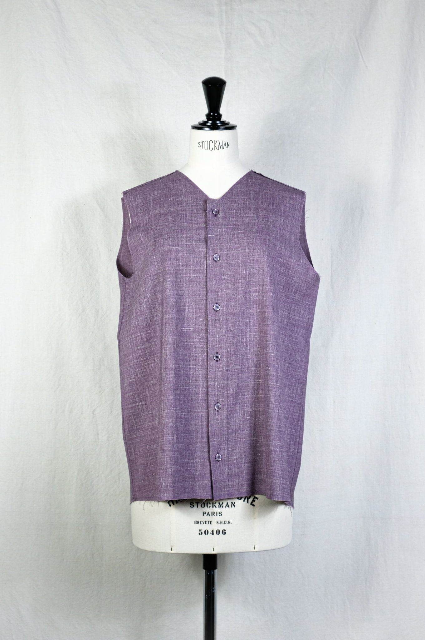Gabriela Coll Garments "NO.272 LORO PIANA FINE WOOL SLEEVELESS SHIRT /MAUVE"
