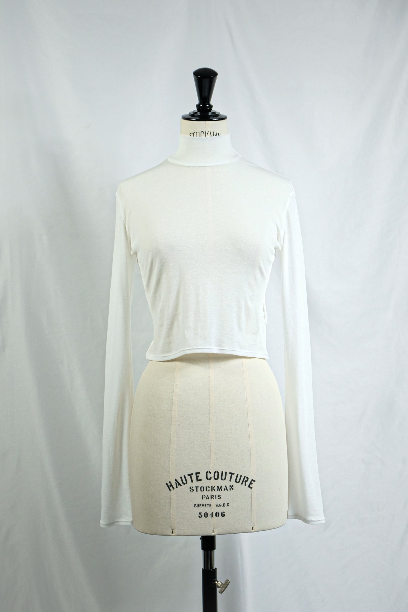 Tu es mon Tresor "HIGH NECK CROPPED TOP / WHITE"