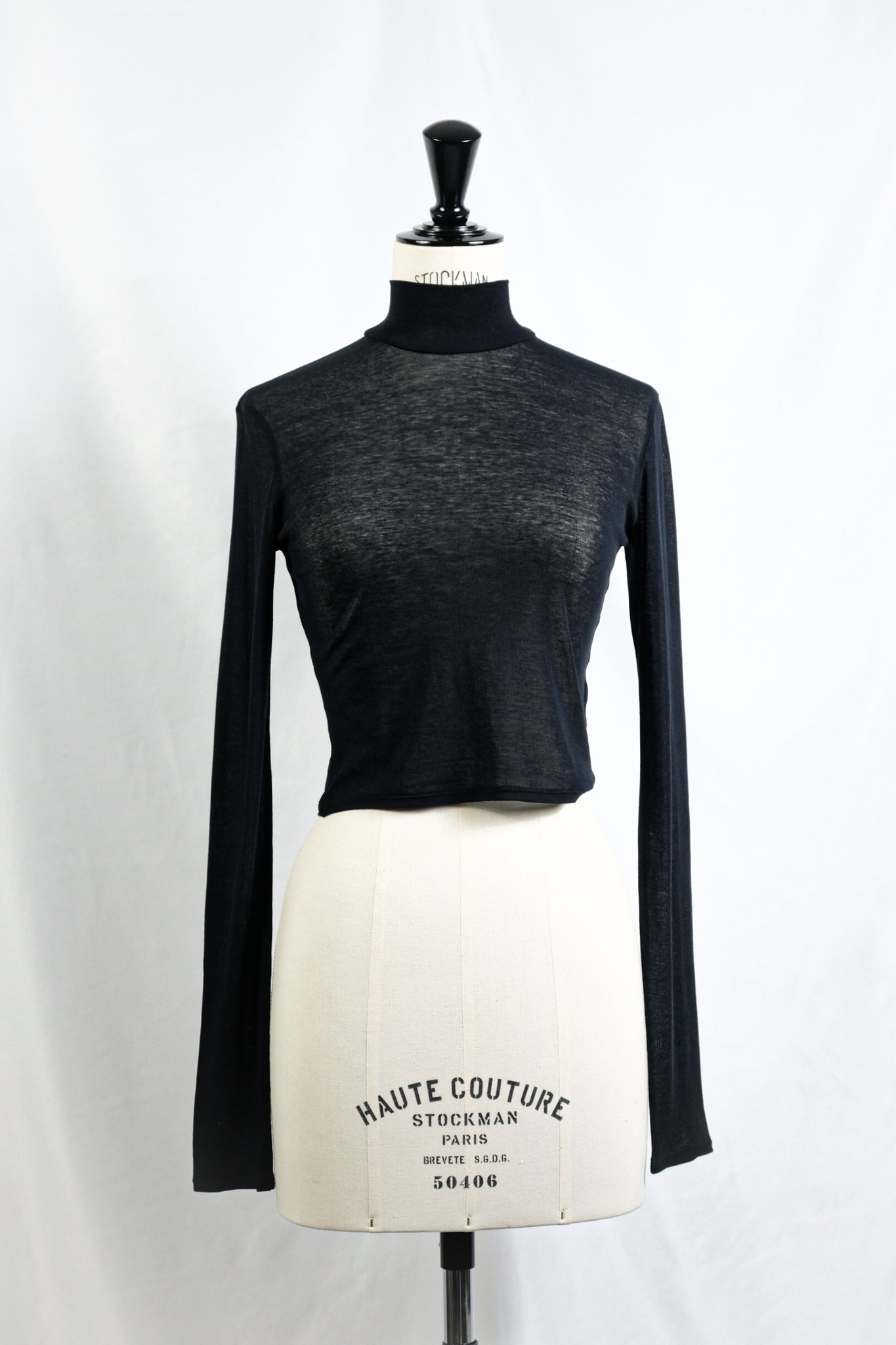 Tu es mon Tresor "HIGH NECK CROPPED TOP / BLACK"