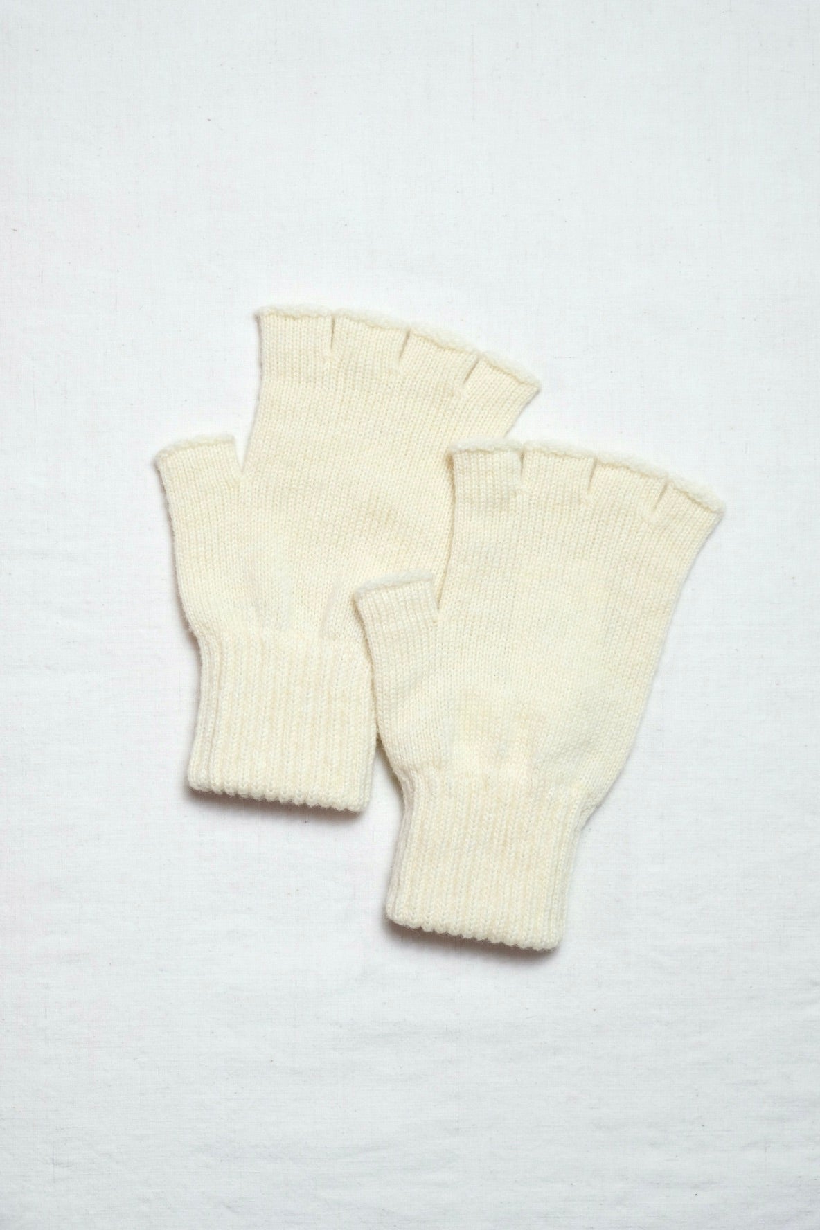 FUMIKA_UCHIDA " SHETLAND FINGERLESS GLOVES / IVORY"