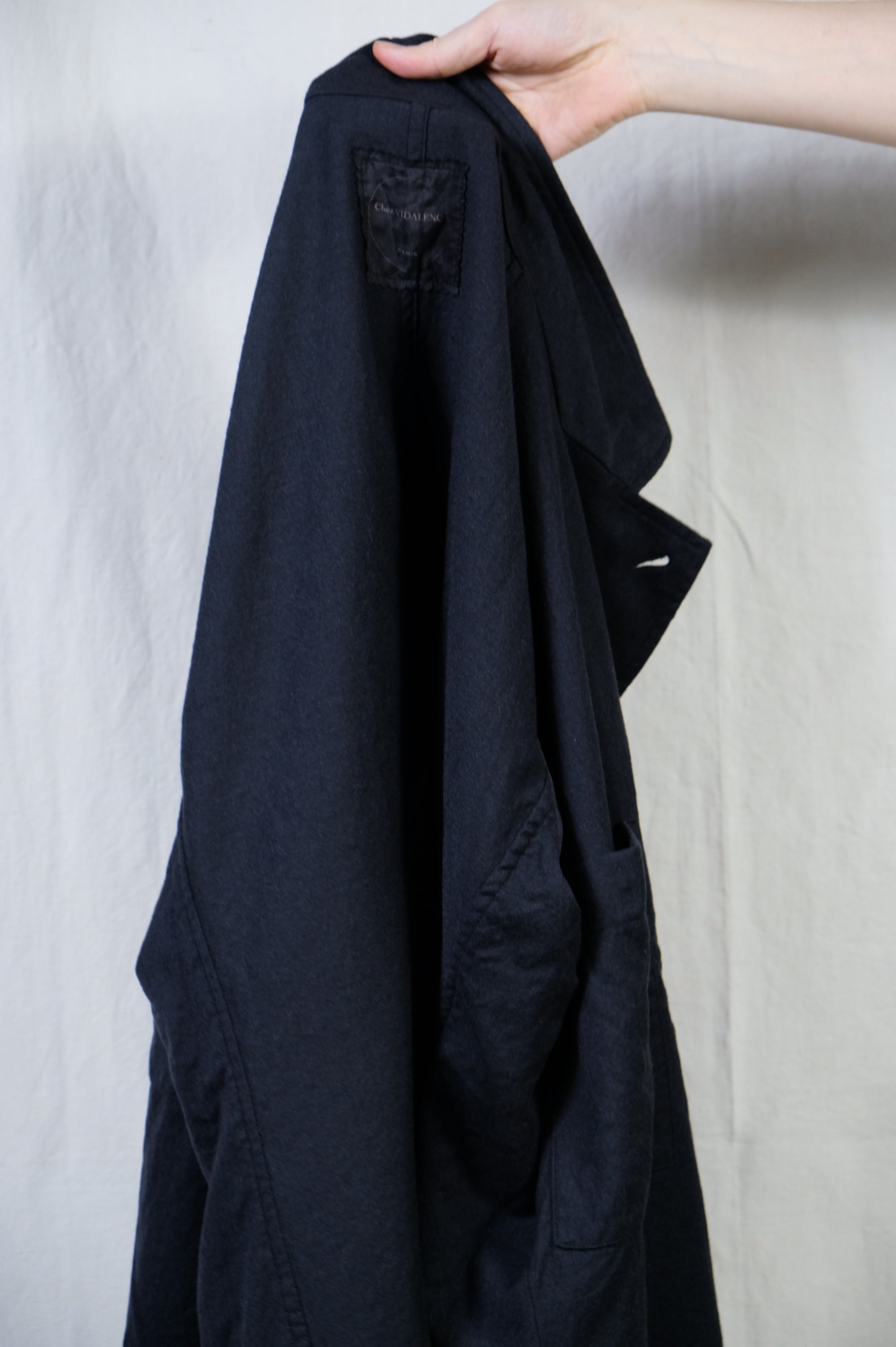 Chez VIDALENC 黒 リネン ロングジャケット シェヴィダレンク Chez VIDALENC × LOCALERS 
