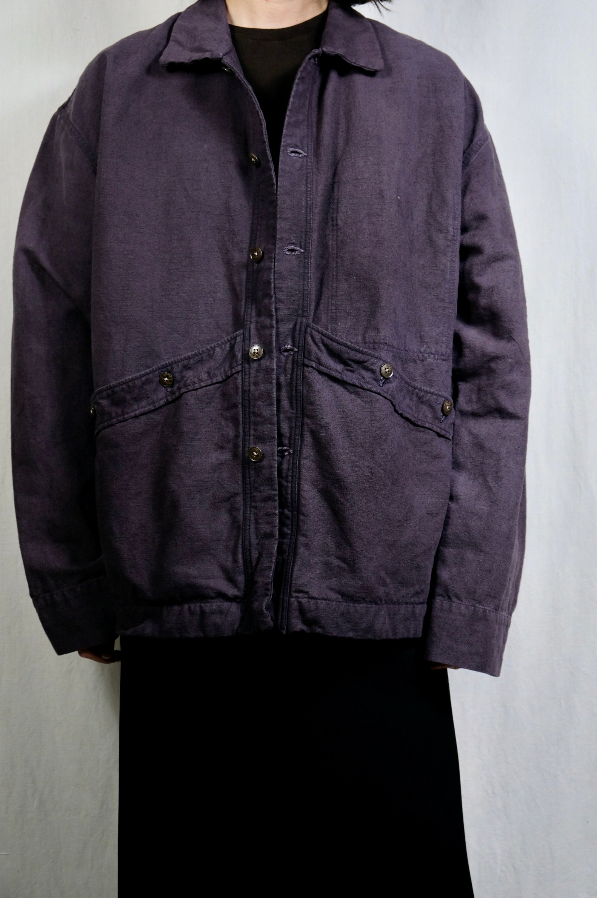 ジャケット・アウター OLIVER CHURCH BIG JACKET L rennes — Oliver Church | Big Coat in Anthracite Antique Linen