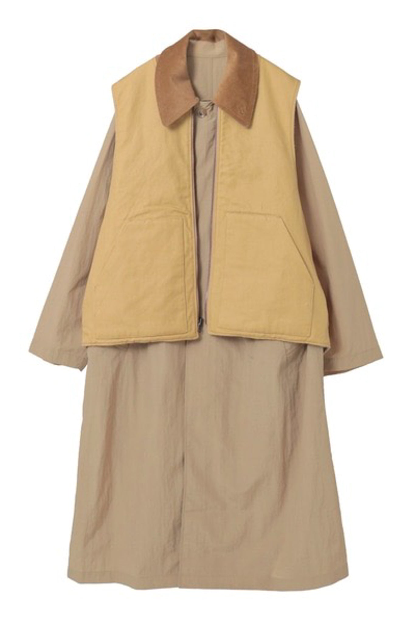 CURRENTAGE "BOA NYLON COAT / BEIGE"