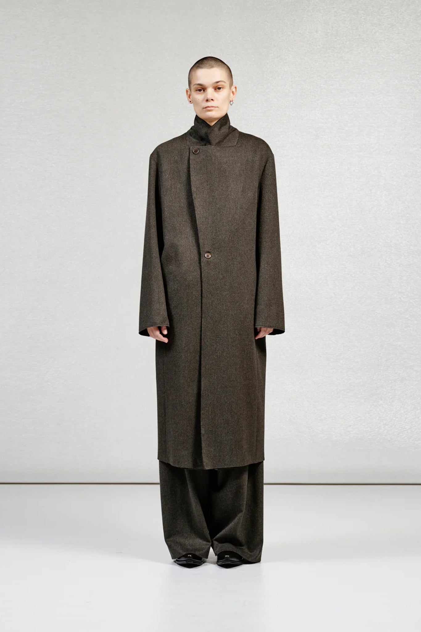 Gabriela Coll Garments "NO.175 HEAVY WOOL TWO BUTTON COAT / GREEN"