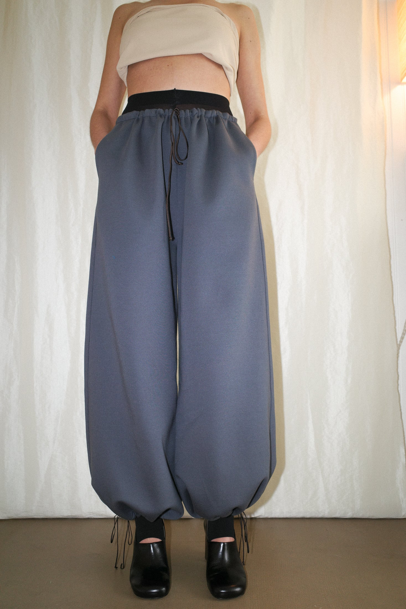 BAMBOU ROGER KWONG "BONDED JERSEY TROUSERS / ARDOISE"