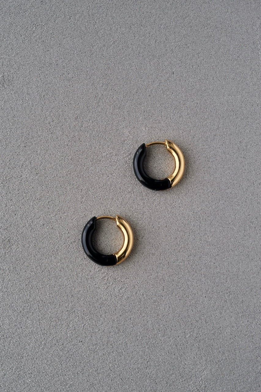 R.ALAGAN "DIPPED TINYALL ROUNDHOOPS GOLD×BLACK"