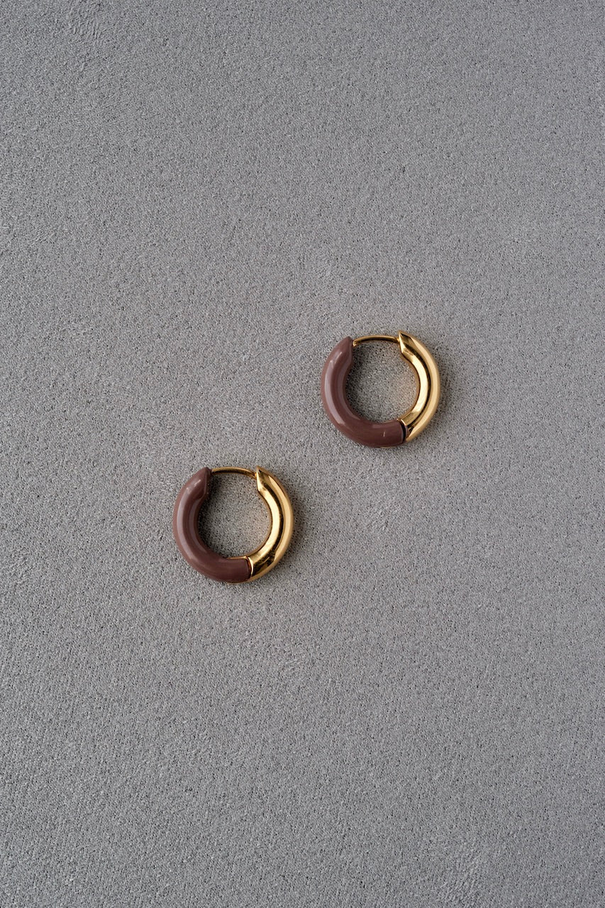 R.ALAGAN "DIPPED TINYALL ROUNDHOOPS GOLD×RED BROWN"