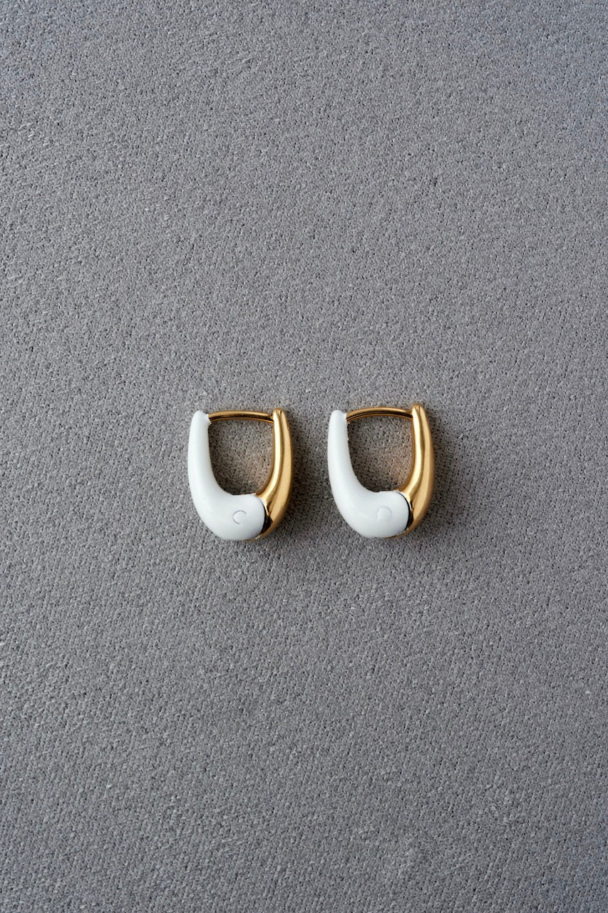 R.ALAGAN "DIPPED TINYTINY PUFFY HOOPS GOLD×IVORY"