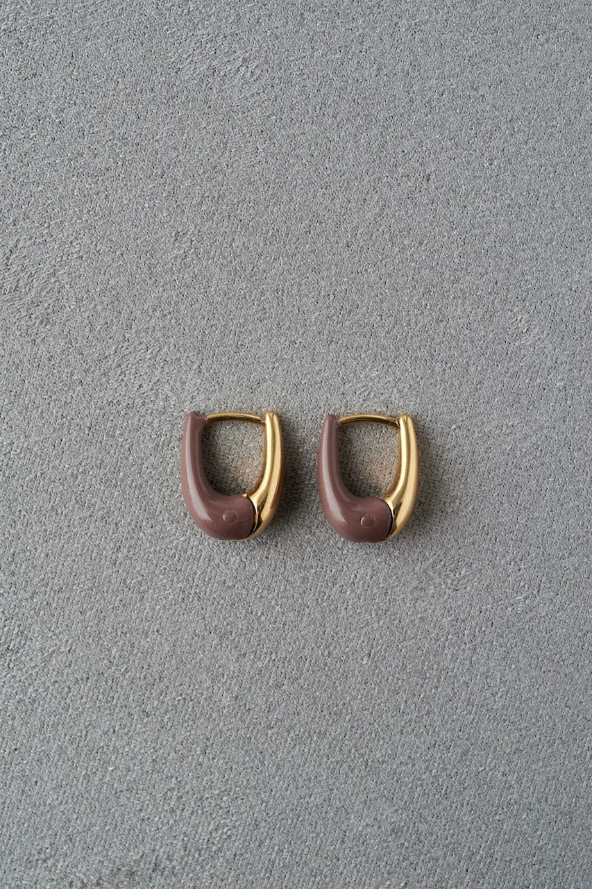 R.ALAGAN "DIPPED TINYTINY PUFFY HOOPS GOLD×RED BROWN"