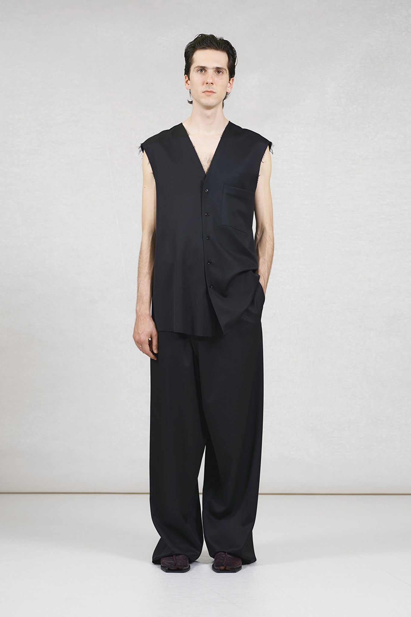 パンツ GABRIELA COLL GARMENTS WOOL TROUSERS Gabriela Coll Garments Wool Full Trousers - Black | Garmentory
