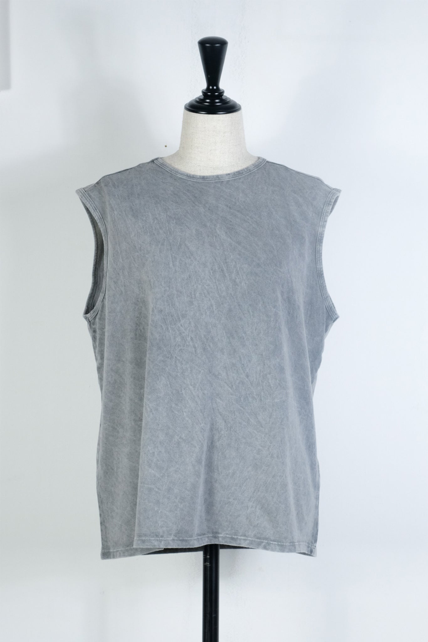 Gabriela Coll Garments "NO.33 SLEEVELESS T-SHIRT / GRAY STONEWASH"