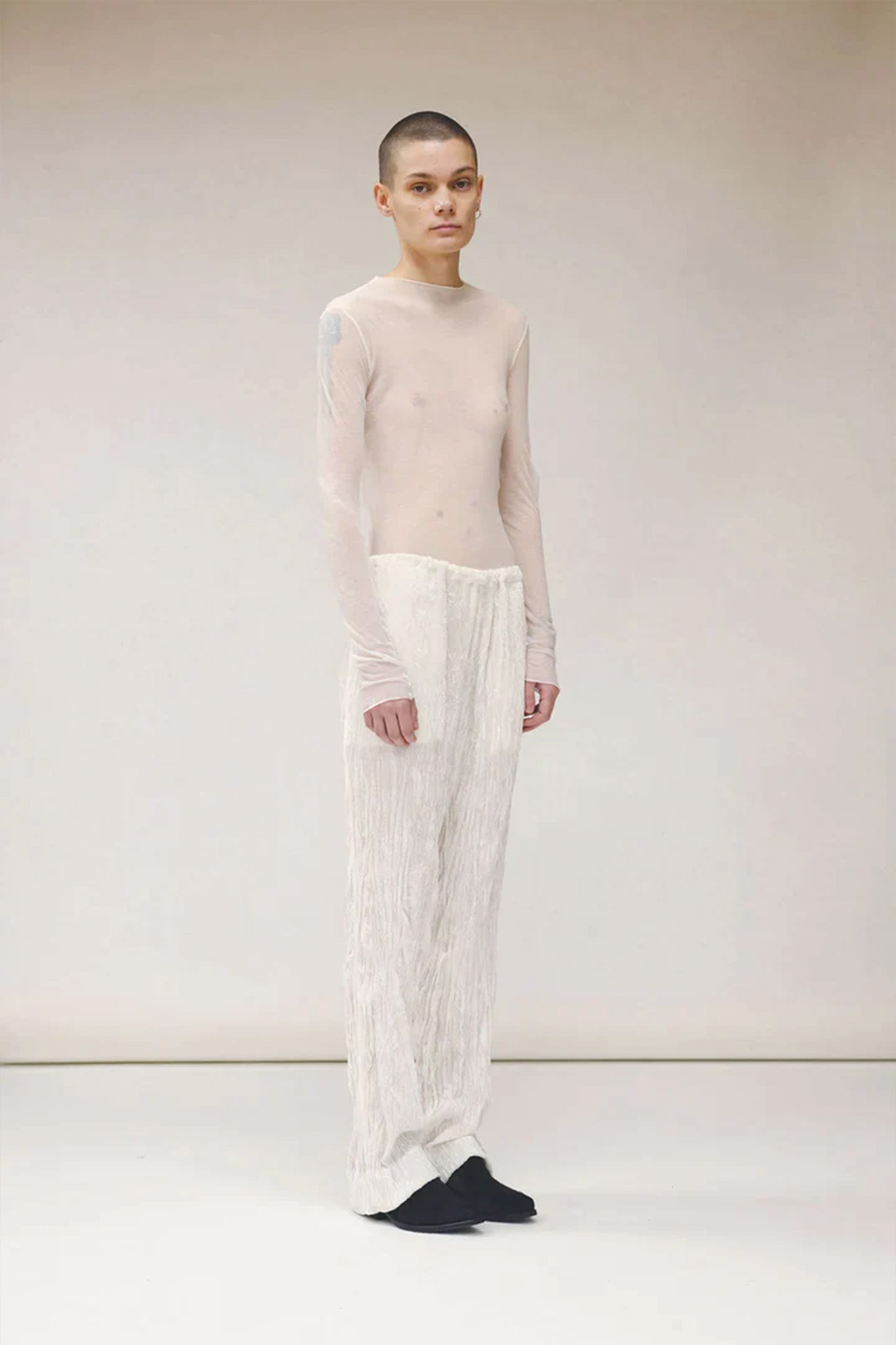 Gabriela Coll Garments "NO.211 SHEER JERSEY TOP / WHITE"
