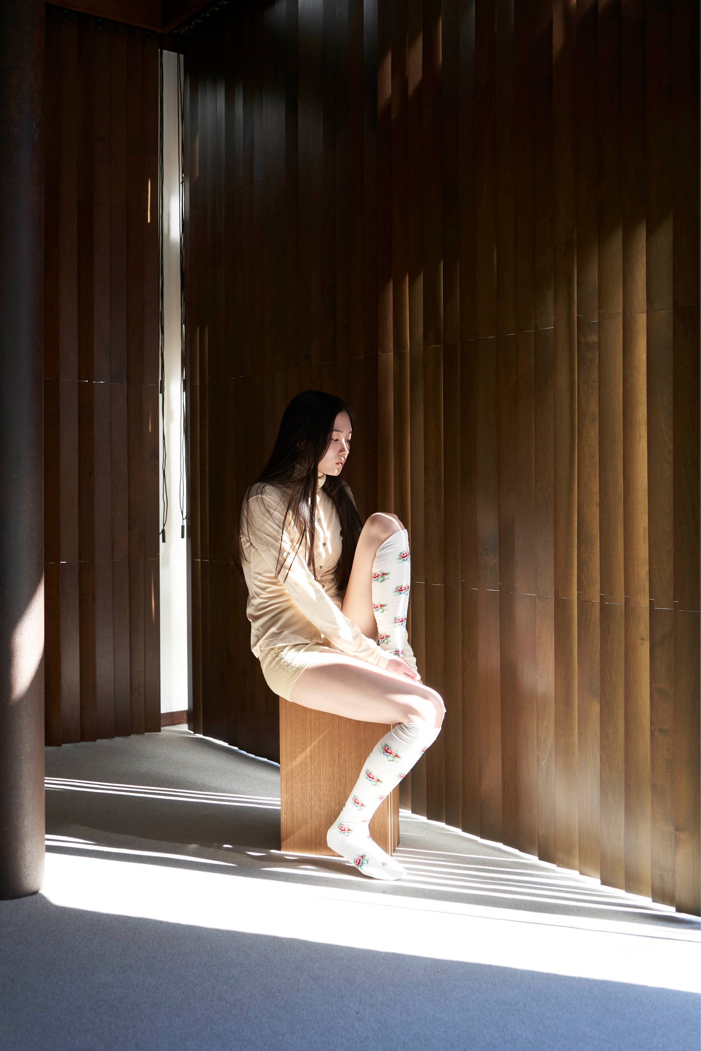 babaco"CASHMERE KNIT PANTS / CREAM"