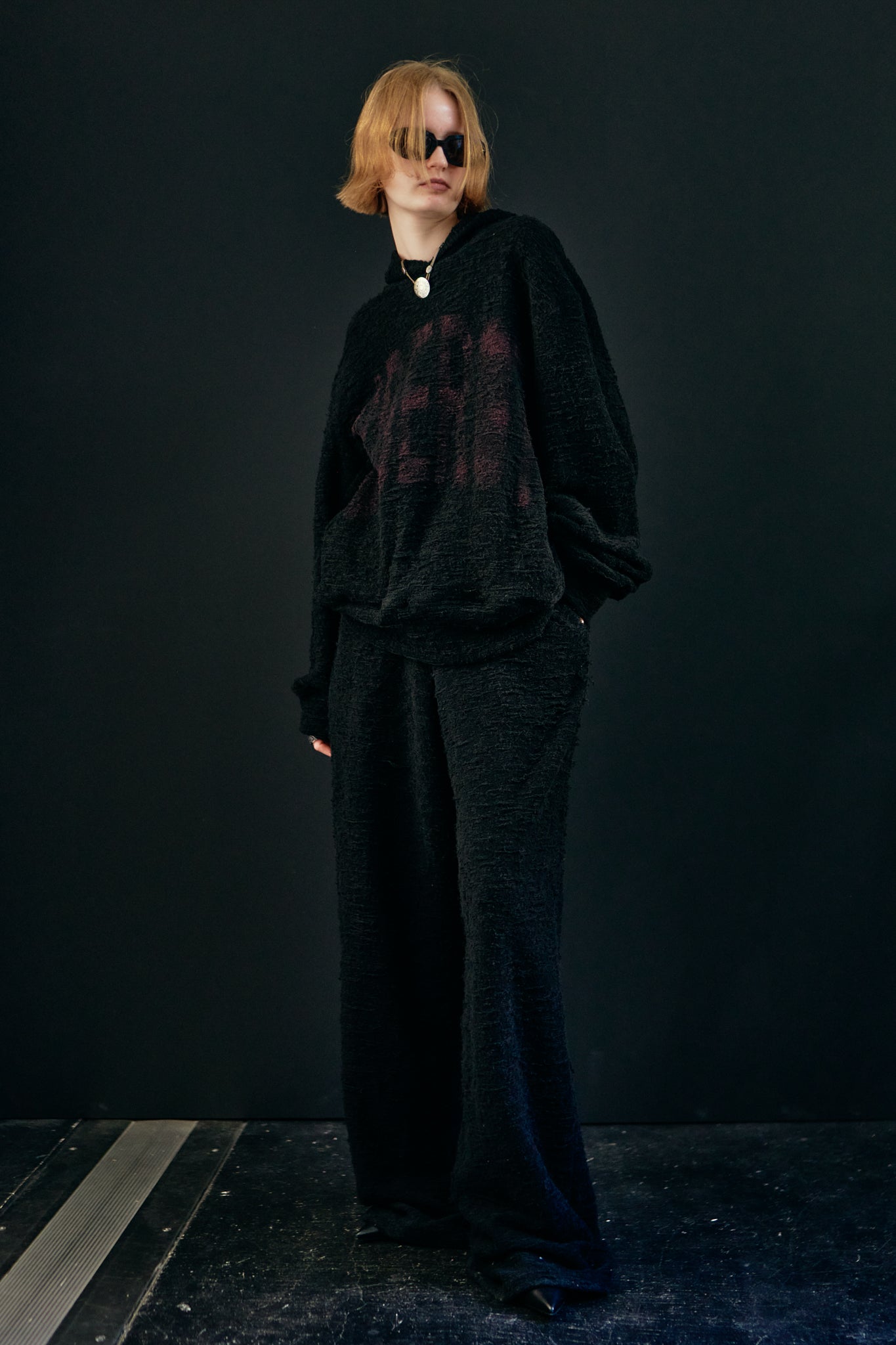 PHOTOCOPIEU "WIDE LEG TRACK PANTS / TOREDANO / BLACK"