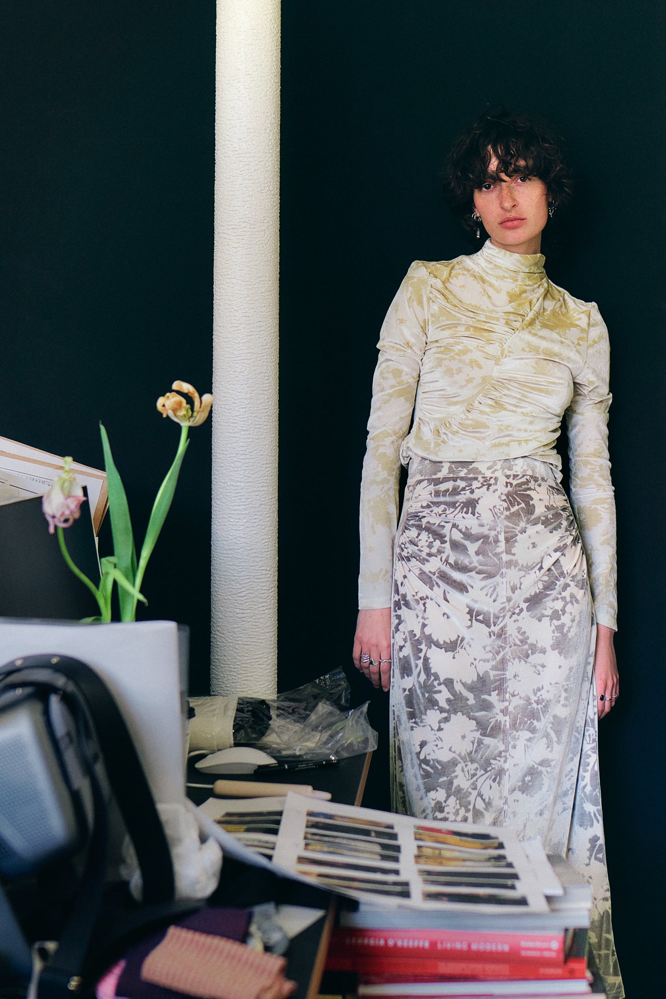 PHOTOCOPIEU "ASYMMETRIC JERSEY TOP / OONA / BEIGE"