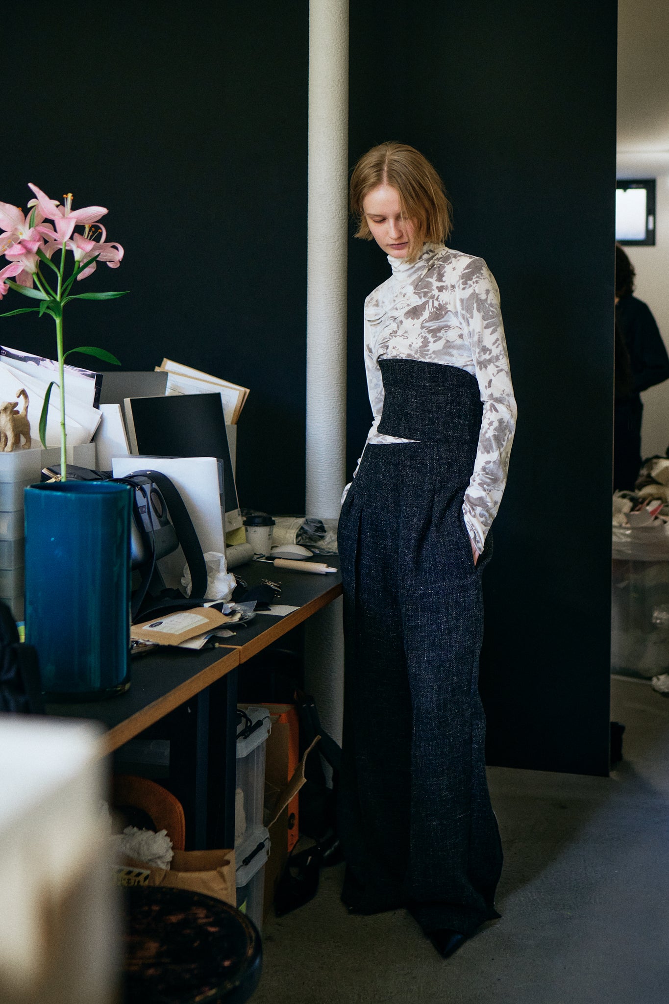 PHOTOCOPIEU "ASYMMETRIC JERSEY TOP / OONA / BLACK"