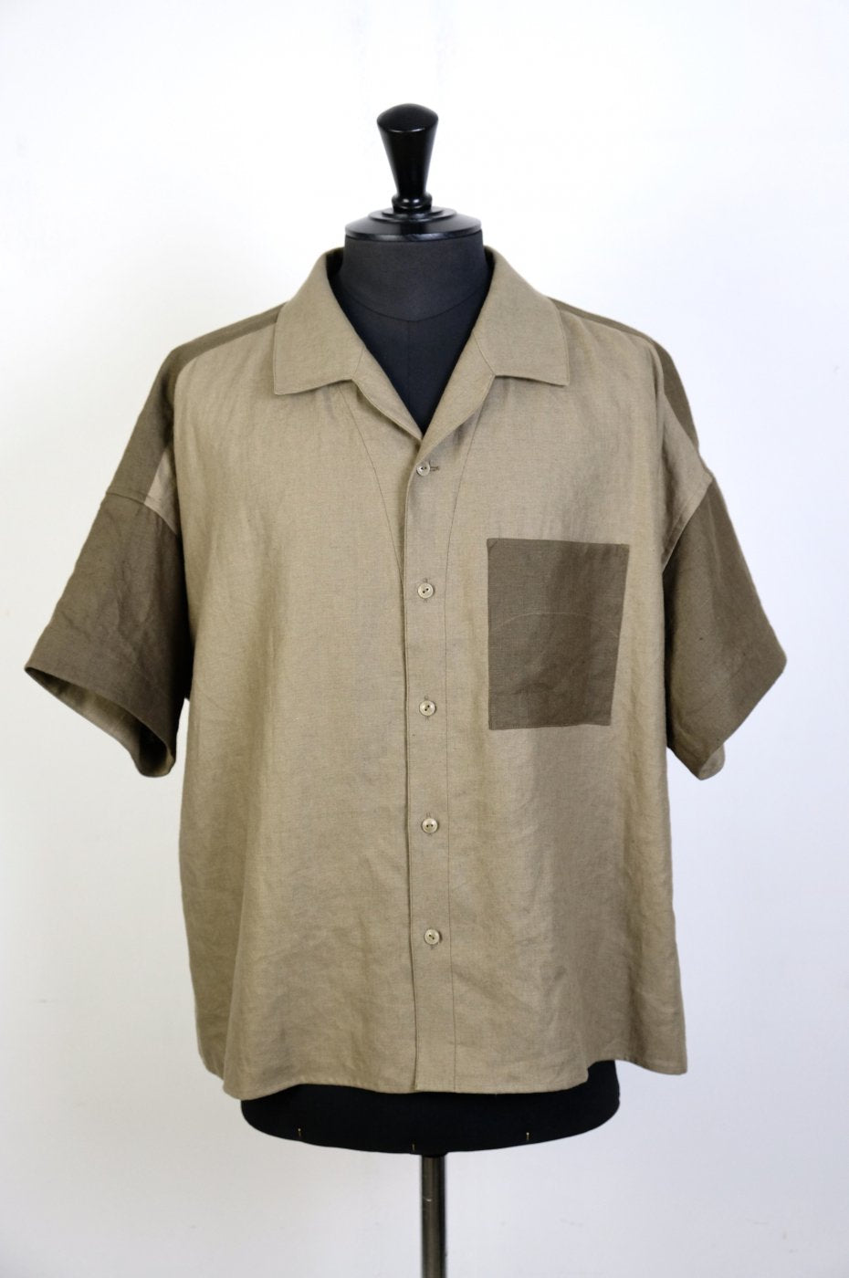 Gorsch the seamster "Over Shirt / BEIGE×OLIVE"