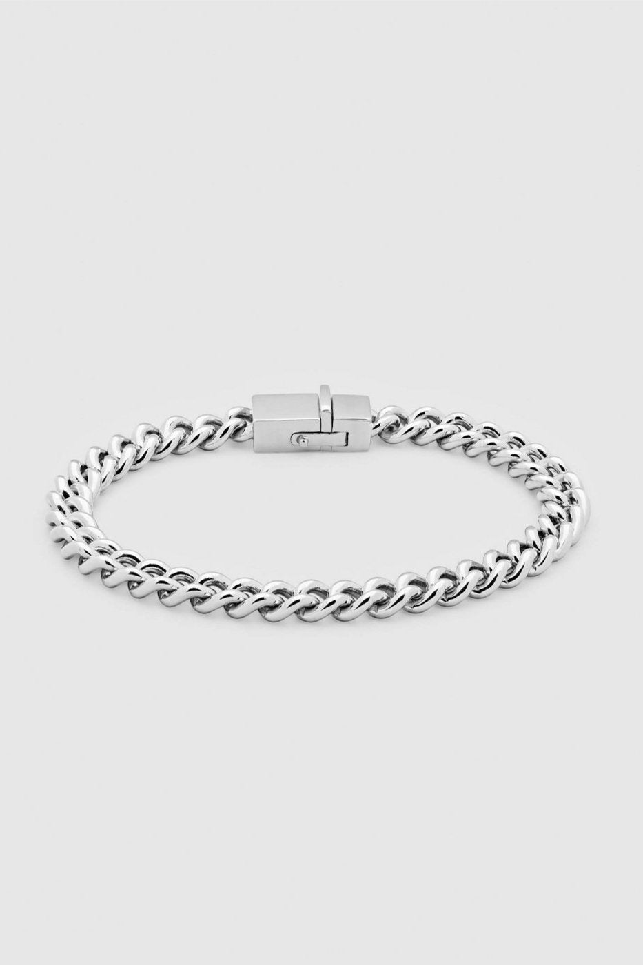 TOM WOOD "Rounded Curb Bracelet Thin Silver"