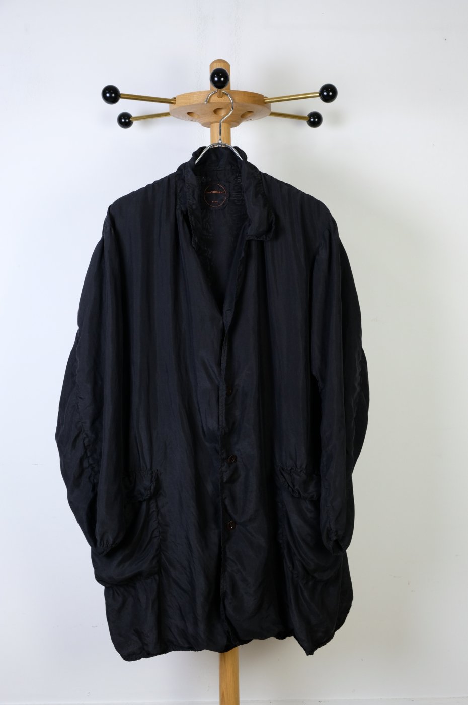 Chez VIDALENC "Coat Malbo short habotai silk/BLACK"