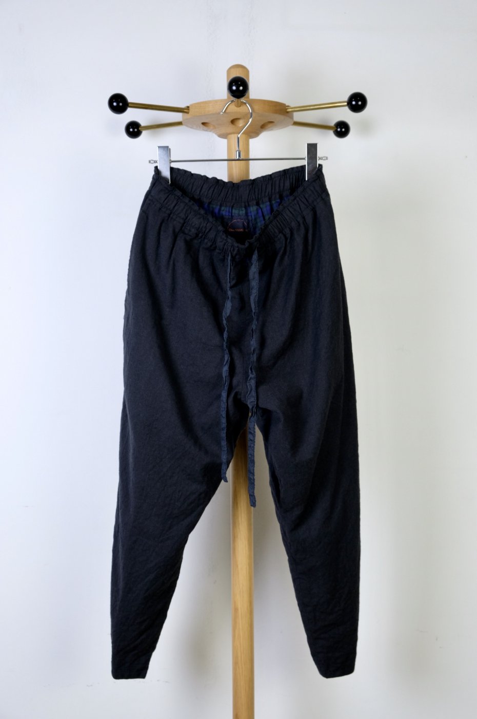 Chez VIDALENC-Pants coulisse S 90 lined wool boiled-black
