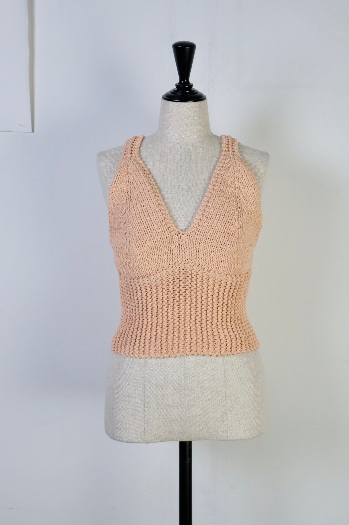 【50%OFF】MAYDI "CROSSED BACK HAND KNITTED TWO NEEDLES BRA / ROSE SAUMON"